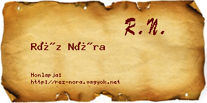 Réz Nóra névjegykártya